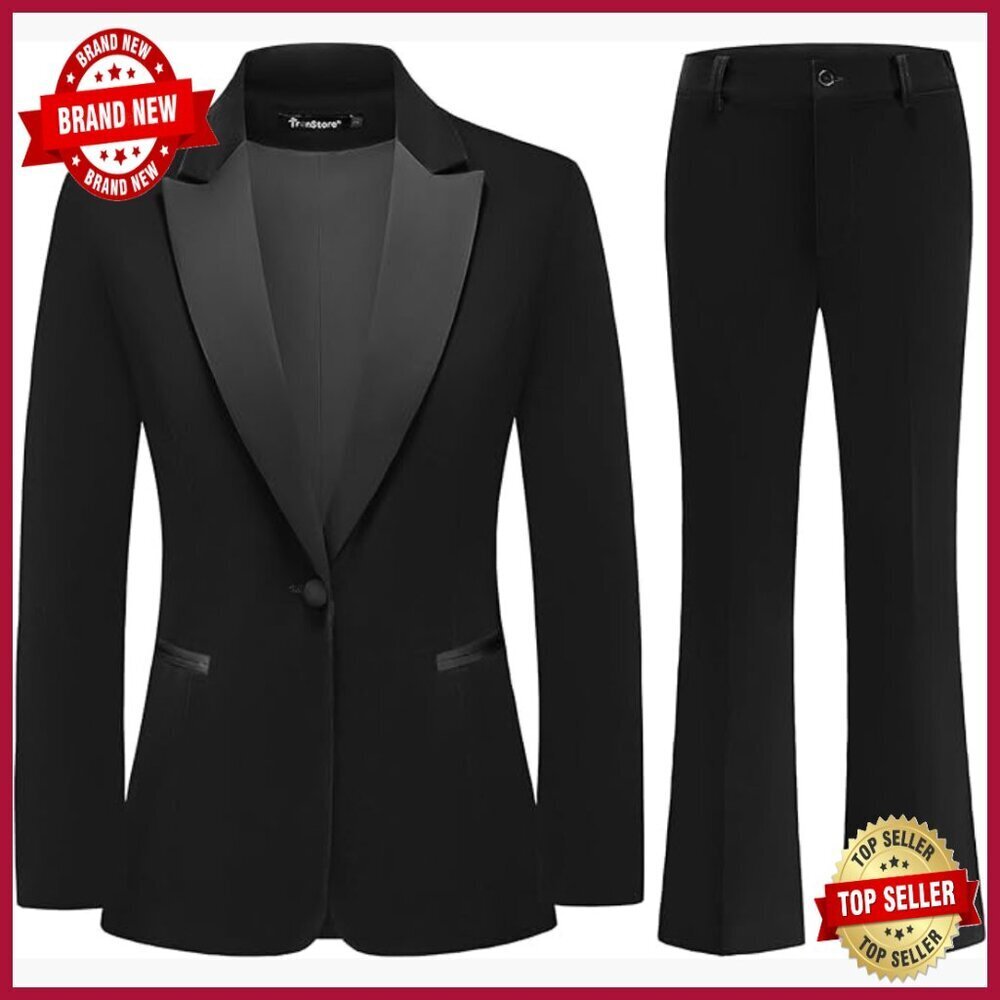 Velvet Suit Set with Satin Lapel Blazer and Bootcut Pants for Formal Events